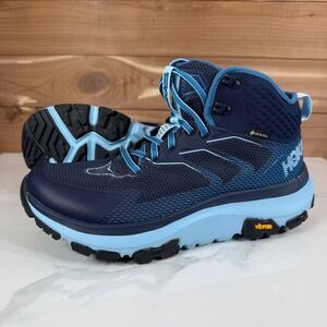 Hoka One One Toa Gtx Hiking Boots Waterproof Gore Tex Blue Vibram Womens Size 8